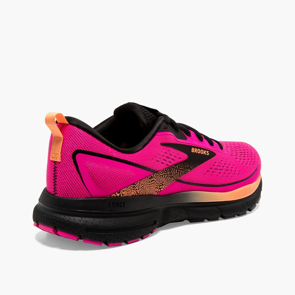 Chaussures Running Route Brooks Trace 3 Rose Noir Orange Femme | OHX-5781153